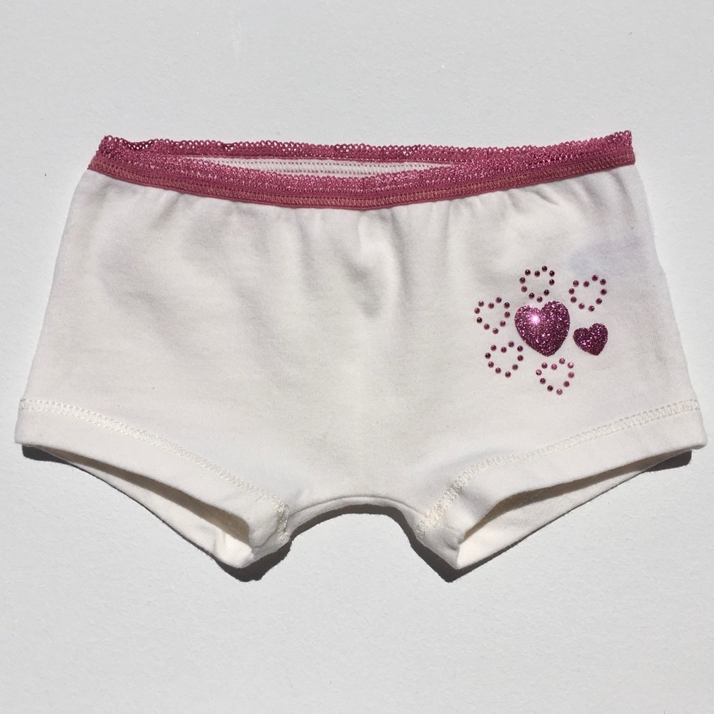 NWOT Baykar Baby Girl Glitter Hearts Undies 0-12M